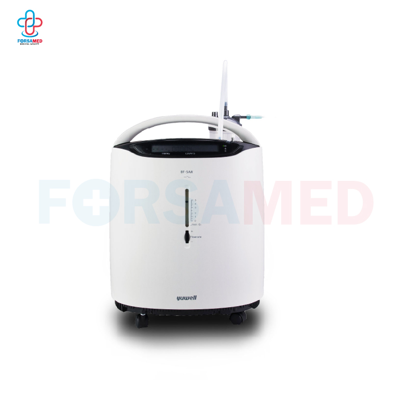 เครื่องผลิตออกซิเจน ขนาด 5 ลิตร ยี่ห้อ Yuwell รุ่น 8F-5AW รุ่นเก่า มีฟังก์ชันพ่นยา ประกันศูนย์ไทย 3 ปี