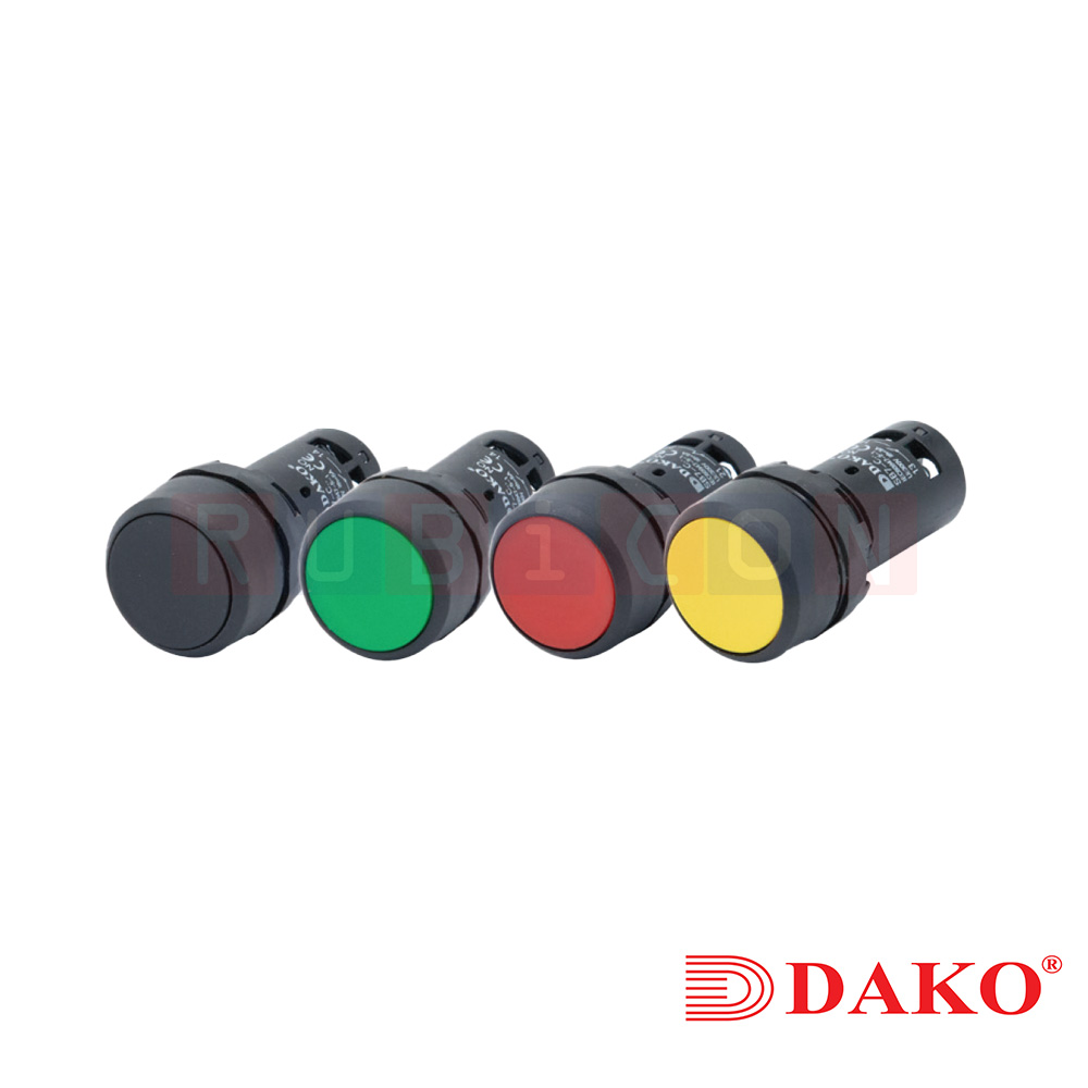 "DAKO" SB7-CAG5 สวิทช์กดหัวเรียบ กดปล่อ1A1B CONTACT 1NO+1NC สีเขียว (GREEN) (FLUSHED MOMENTARY)