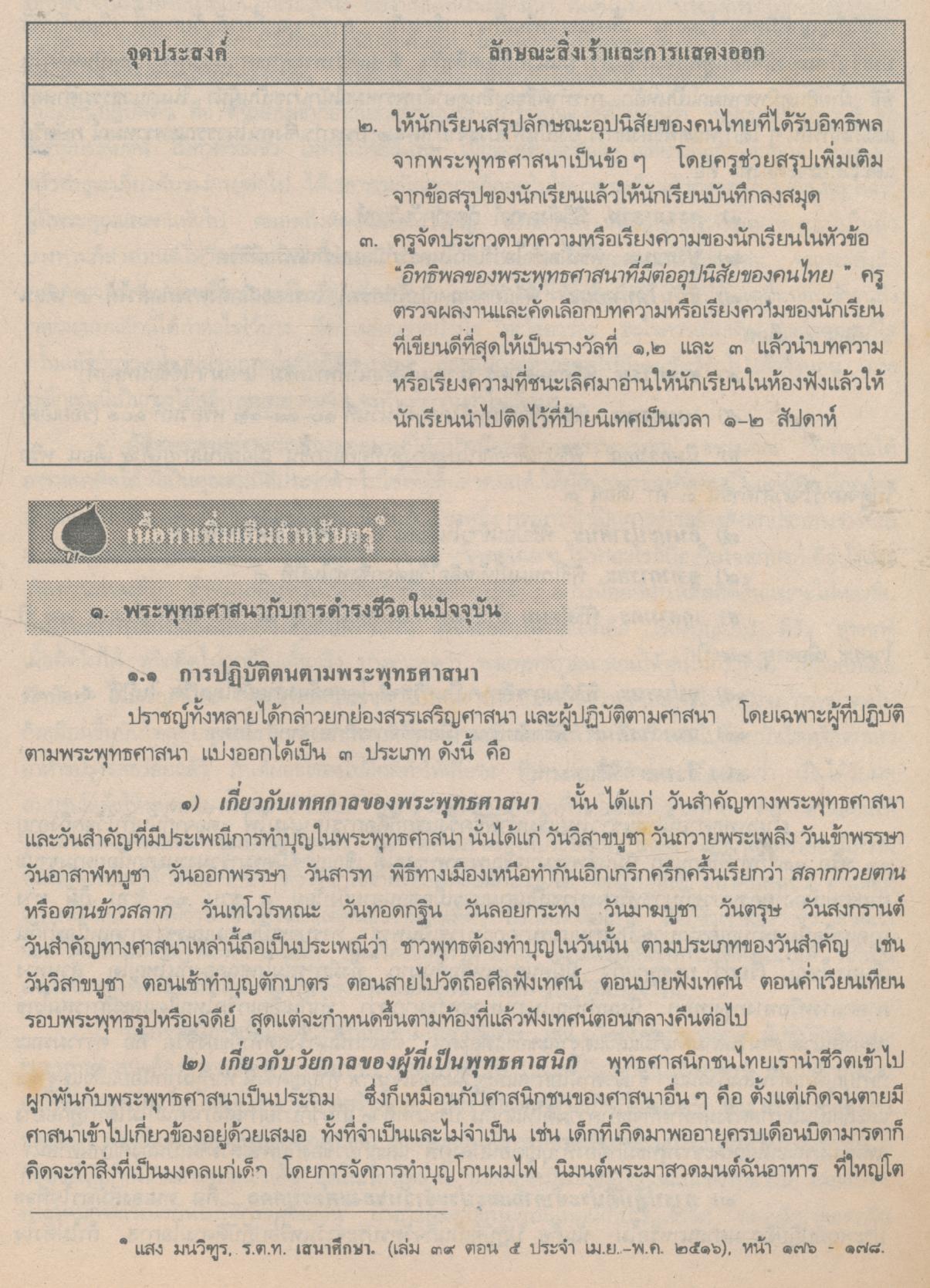คู่มือครูสังคมศึกษา รายวิชา ส ๐๑๑๑ พระพุทธศาสนา ชั้นมัธยมศึกษาปีที่ ๒ (ม.๒)