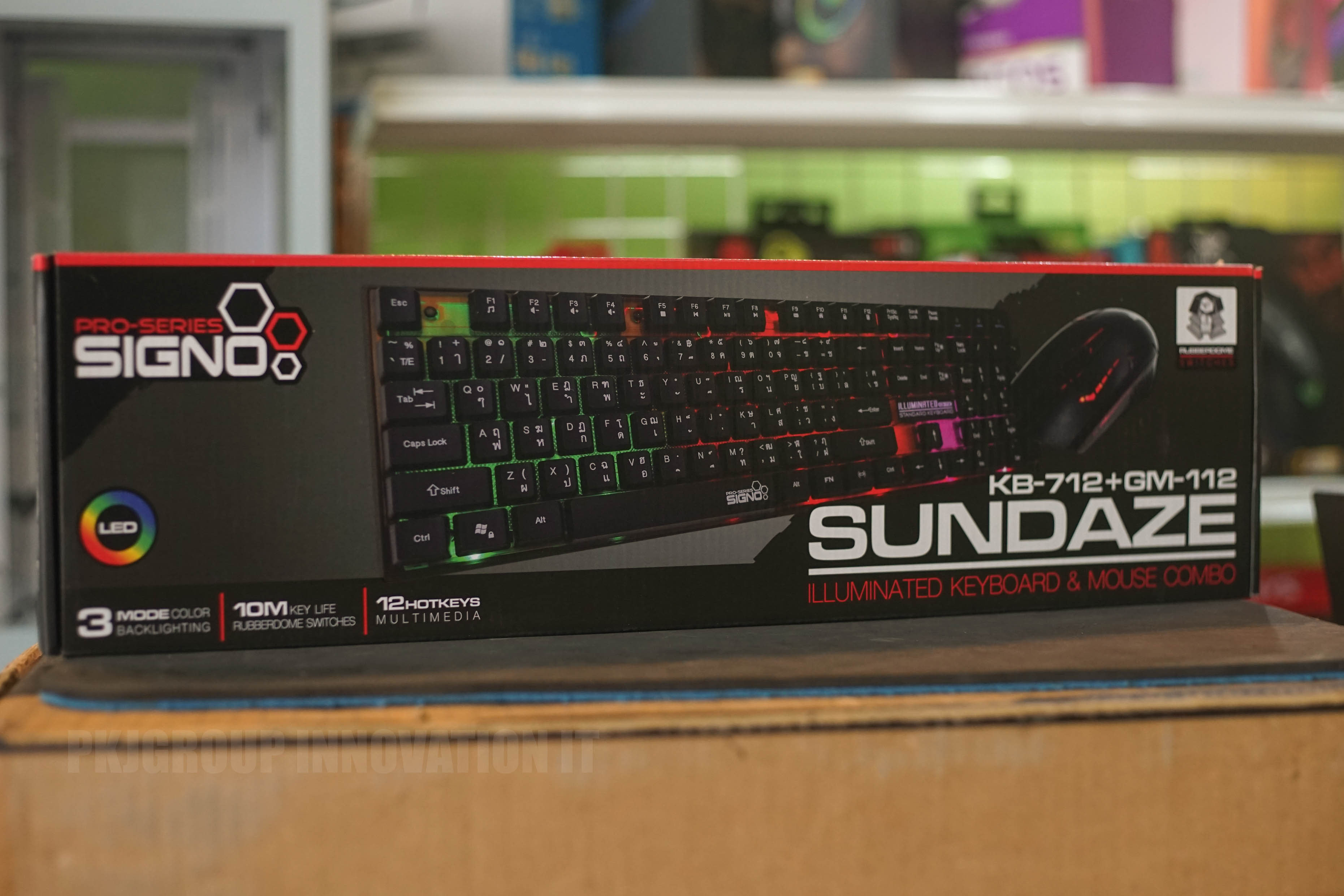 ชุดเมาส์-คีย์บอร์ดเกมมิ่ง Signo Sundaze KB712 + GM 112 ของใหม่ มีไฟRGBเมาส์ปรับ DPI ได้ K/Bปุ่มยาง