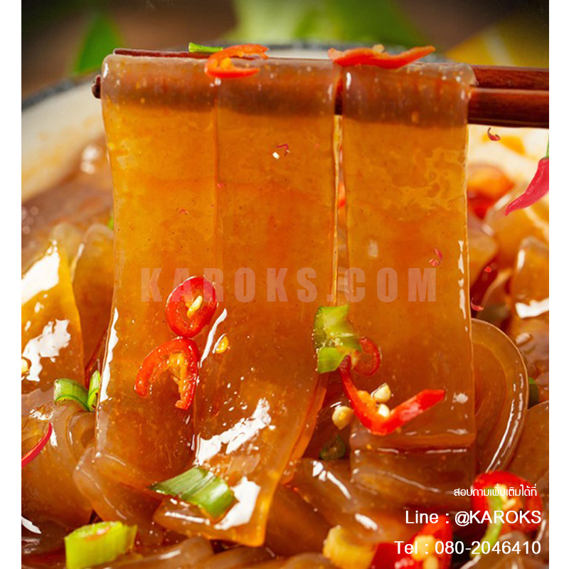 เส้นหนึบ มันสำปะหลัง เคี้ยวหนึบอร่อย (228 กรัม) - Karoks - อาหารจีนและขนมนำเข้า : Inspired by LnwShop.com