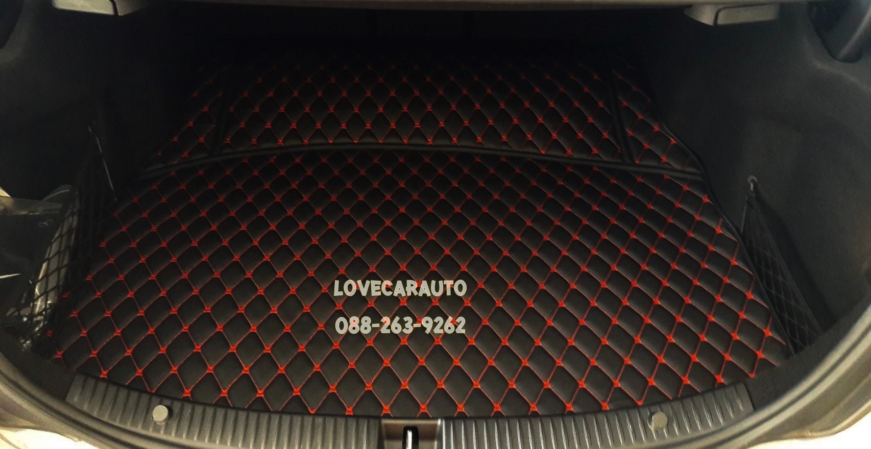 พรมปูพื้นรถยนต์ Benz C220d W205 สีดำด้ายแดง