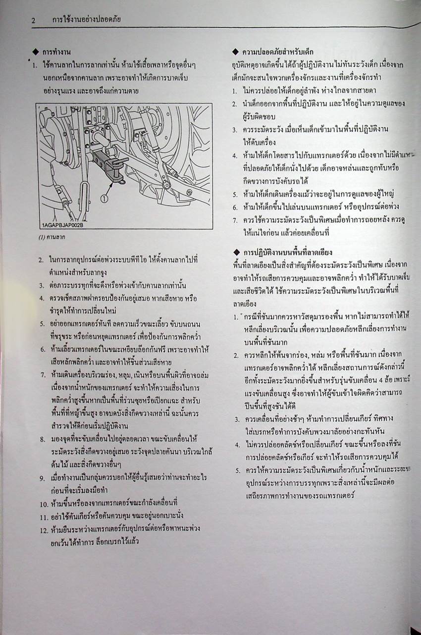 คู่มือผู้ขับ แทรกเตอร์คูโบต้า รุ่น L3008 L3608