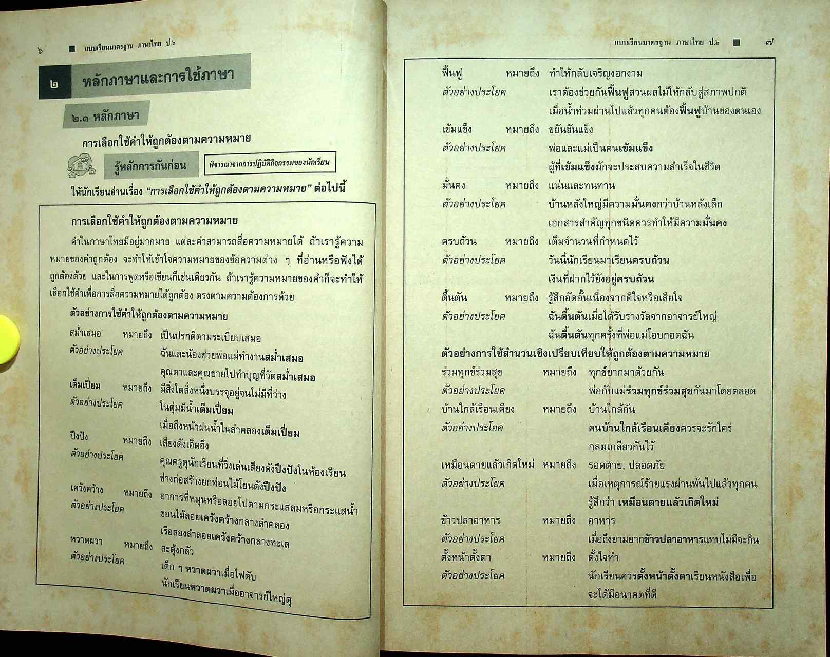 คู่มือครู แนวการสอน-เฉลย แบบเรียนมาตรฐาน ฉบับพิเศษ เน้นกระบวนการ ภาษาไทย ๖ ชั้นประถมศึกษาปีที่ ๖