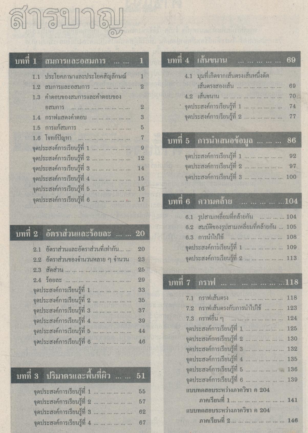 คู่มือครู-เฉลย แบบทดสอบตามจุดประสงค์ ค 204 คณิตศาสตร์ ม.2 ภาคปลาย