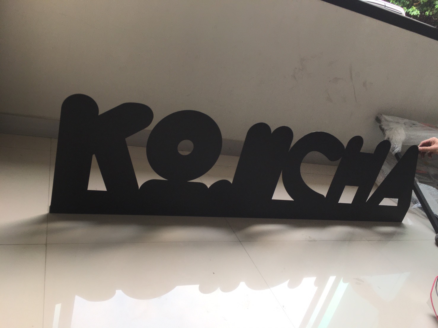 ป้ายพลาสวูดประกบ2ชั้นพ่นสี งานKOJICHA