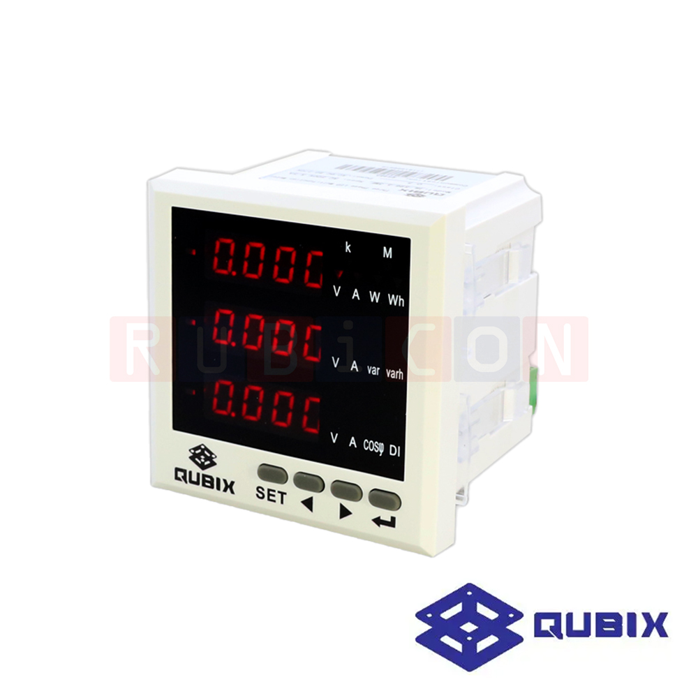 QUBIX HL-S96-5 3MF มัลติฟังก์ชันดิจิตอลพาเนลมิเตอร์ (วัดพลังงาน) MULTIFUNCTION DIGITAL PANEL METER HL SERIES 96X96MM.