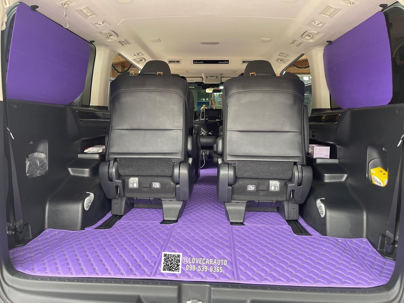 พรมปูพื้นรถยนต์ 6D Toyota Majesty 2020 สีม่วงด้ายทอง