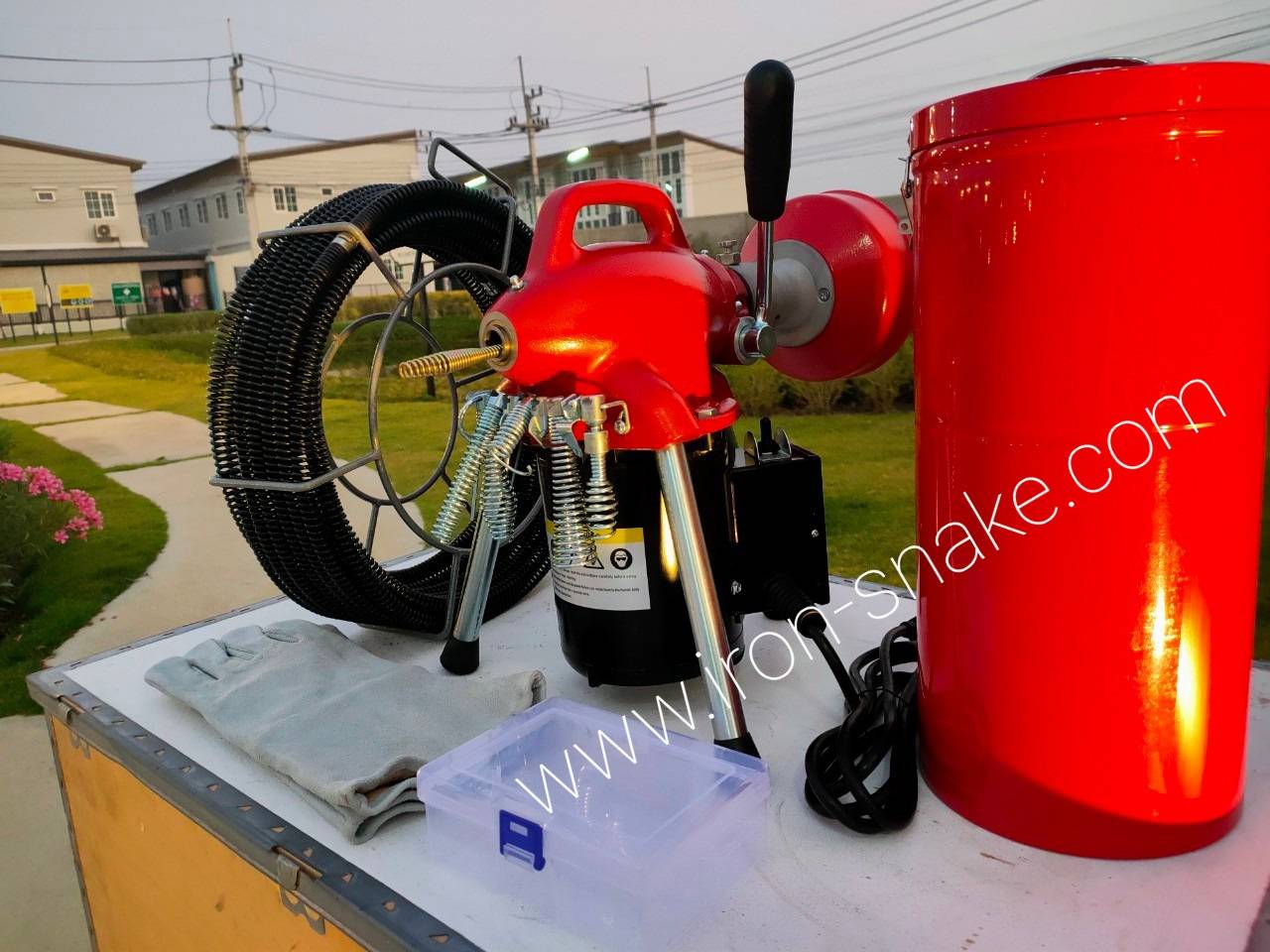 เครื่องทะลวงท่อ งูเหล็ก ironsnake รุ่น A75 งูเหล็กทะลวงท่อ เครื่องทะลวงท่อไฟฟ้า