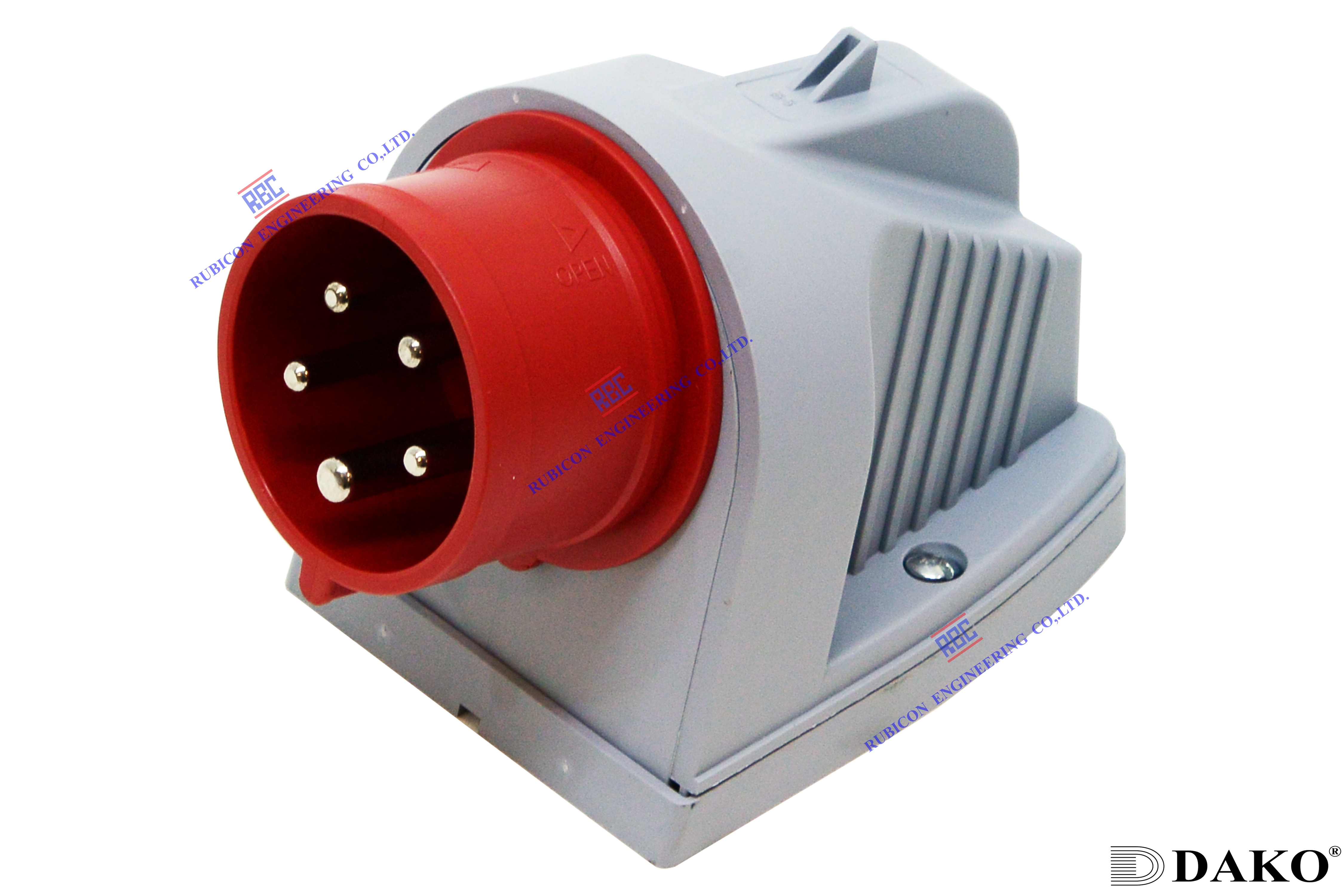 "DAKO Plug" HTB725 ปลั๊กตัวผู้กลางทาง ปลั๊กมีขาสลับเฟส 3P+N+E 32A 400V IP44