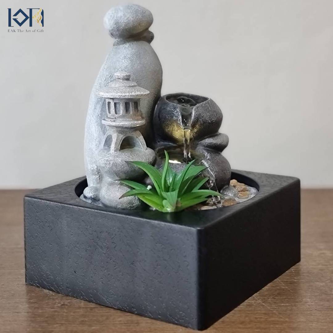 น้ำพุน้ำล้นตั้งโต๊ะ รุ่นสวนหินธรรมชาติ น้ำตกตั้งโต๊ะเสริมฮวงจุ้ย น้ำพุล้นแต่งบ้านสวยๆ