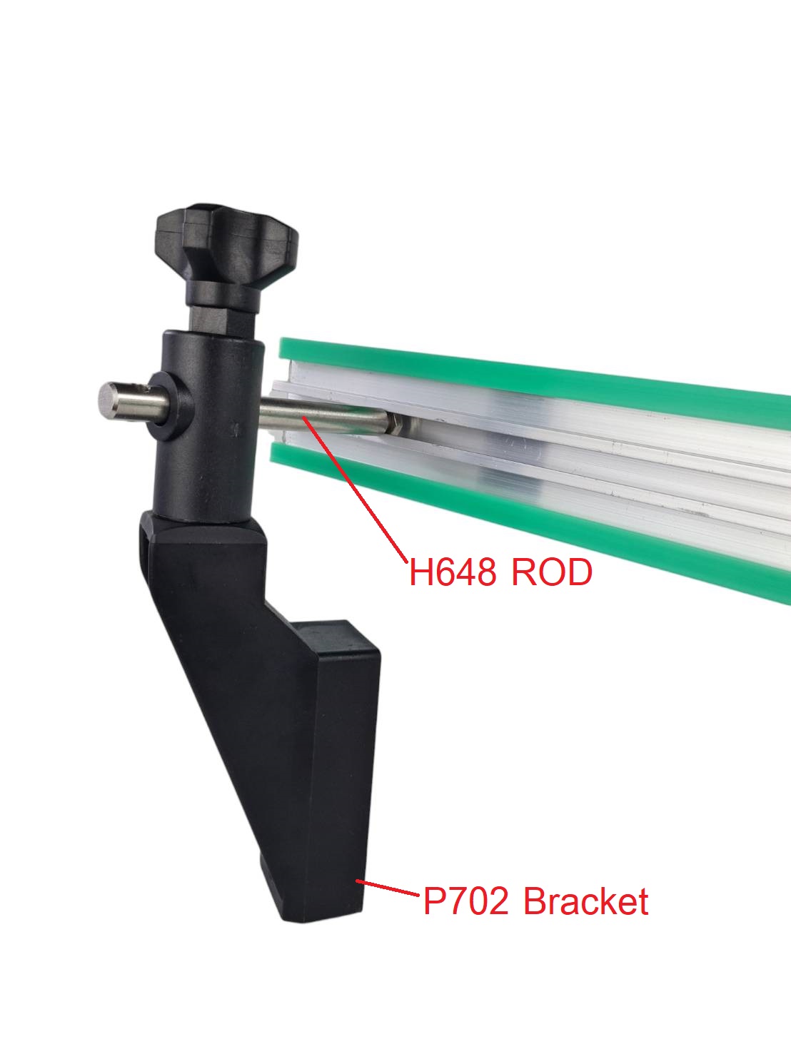 P702 Bracket, P705 Bracket, H648 Rod M8 screw length 110mm ตัวประคองกั้นข้างของระบบสายพานลำเลียงใช้กับระบบสายพาน Top chain