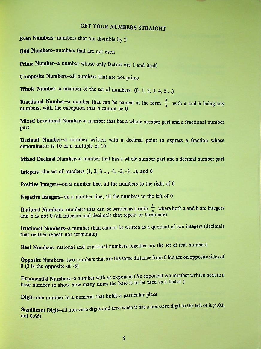 MATH YELLOW PAGES FOR STUDENTS AND TEACHERS