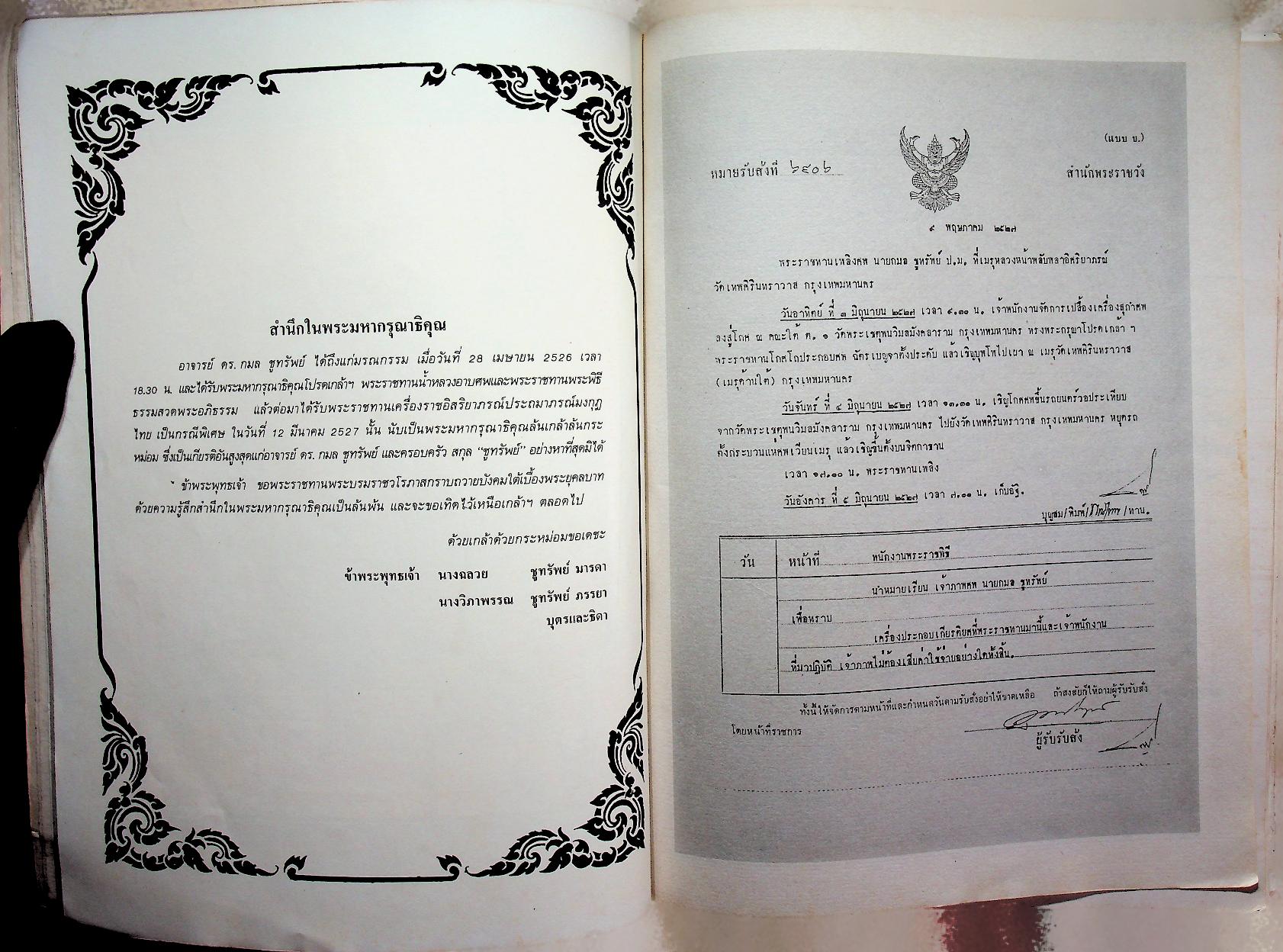 ตำรายา ศิลาจารึก อนุสรณ์งานพระราชทานเพลิงศพ อาจารย์ ดร. กมล ชูทรัพย์ ปม. ๔ มิถุนายน ๒๕๒๗ ณ เมรุวัดเทพศิรินทราวาส
