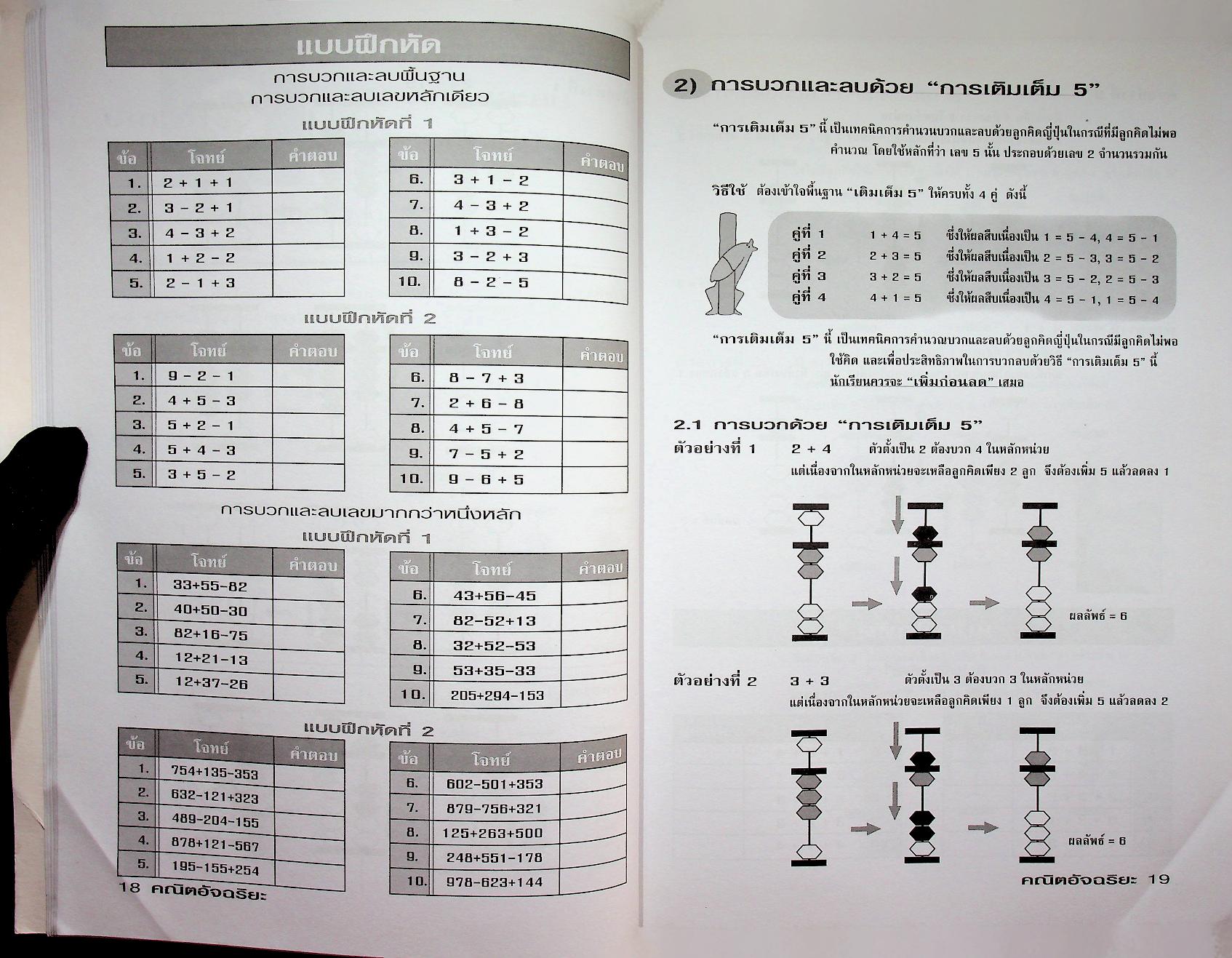 ตำราคณิตอัจฉริยะ บวก-ลบ-คูณ-หาร ฝึกสมาธิ พัฒนาสมองด้วยลูกคิดญี่ปุ่น