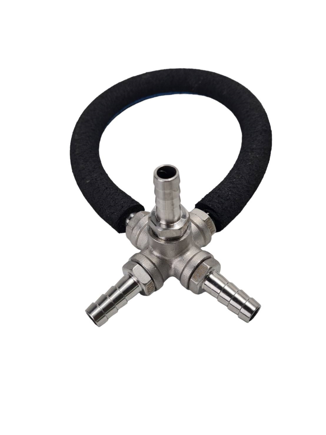 สายเติมอากาศ โอทูบับเบิ้ล แบบสี่แฉกถ่วงตรงกลางด้วยข้อต่อ สเตนเลส อย่างดี ท่อยาว 50 เซนติเมตร