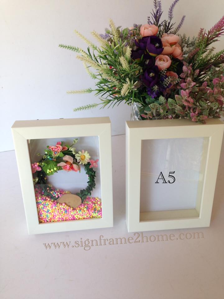 กรอบรูปทรงลึกสีขาวโมเดิล ขนาด A5