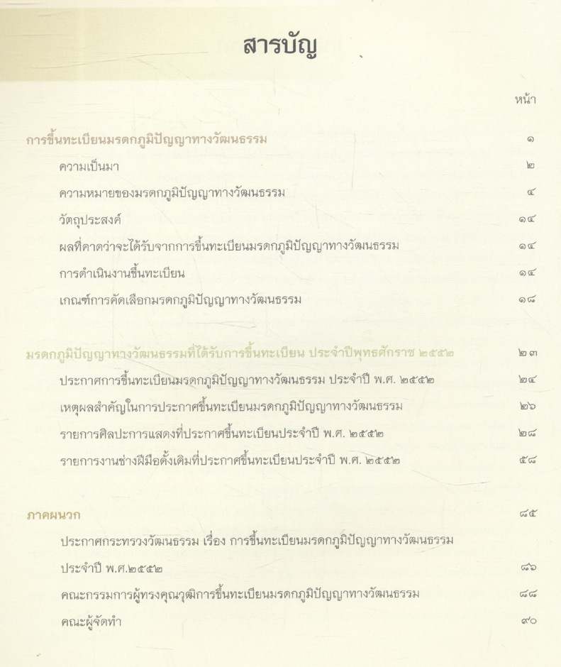 มรดกภูมิปัญญาทางวัฒนธรรม Intellectual Cultural Heritage ๒๕๕๒/2009