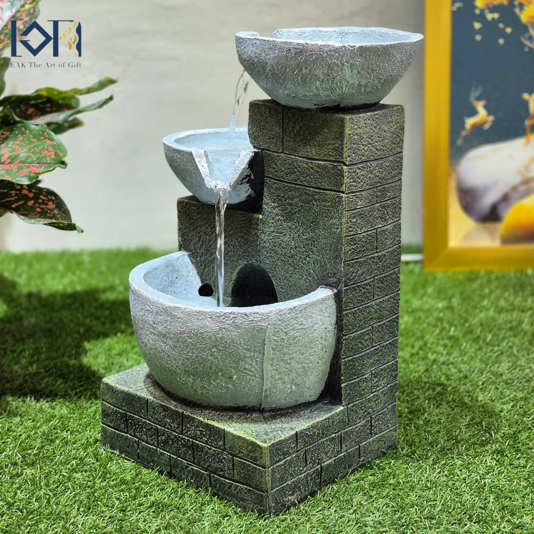 น้ำพุตั้งพื้น รุ่นขนาดกลาง2276 สำเร็จรูป น้ำพุหน้าบ้านแต่งสวนสวย เสริมฮวงจุ้ยบ้าน