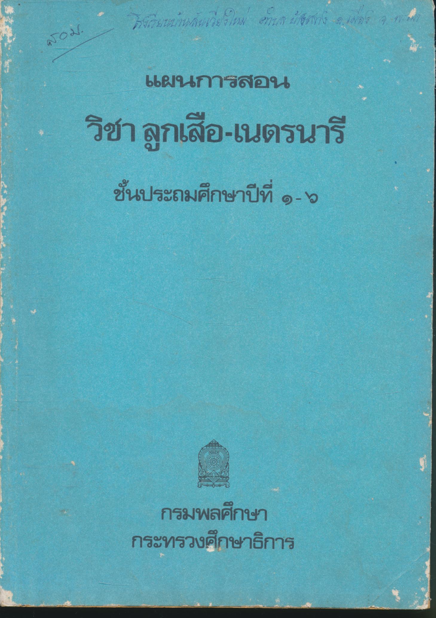 แผนการสอน วิชา ลูกเสือ-เนตรนารี ชั้นประถมศึกษาปีที่ ๑-๖