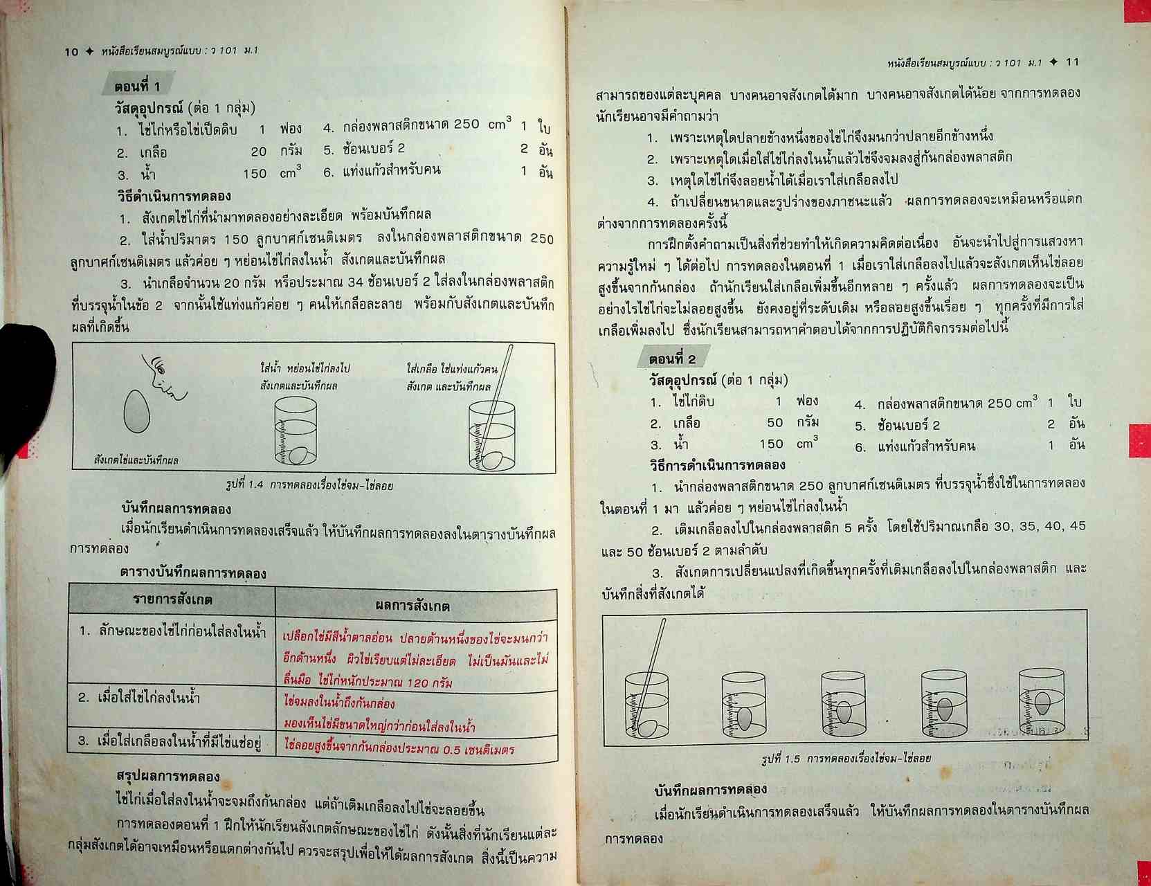 คู่มือครู-เฉลย หนังสือเรียนสมบูรณ์แบบ ว 101 วิทยาศาสตร์ ชั้นมัธยมศึกษาปีที่ 1