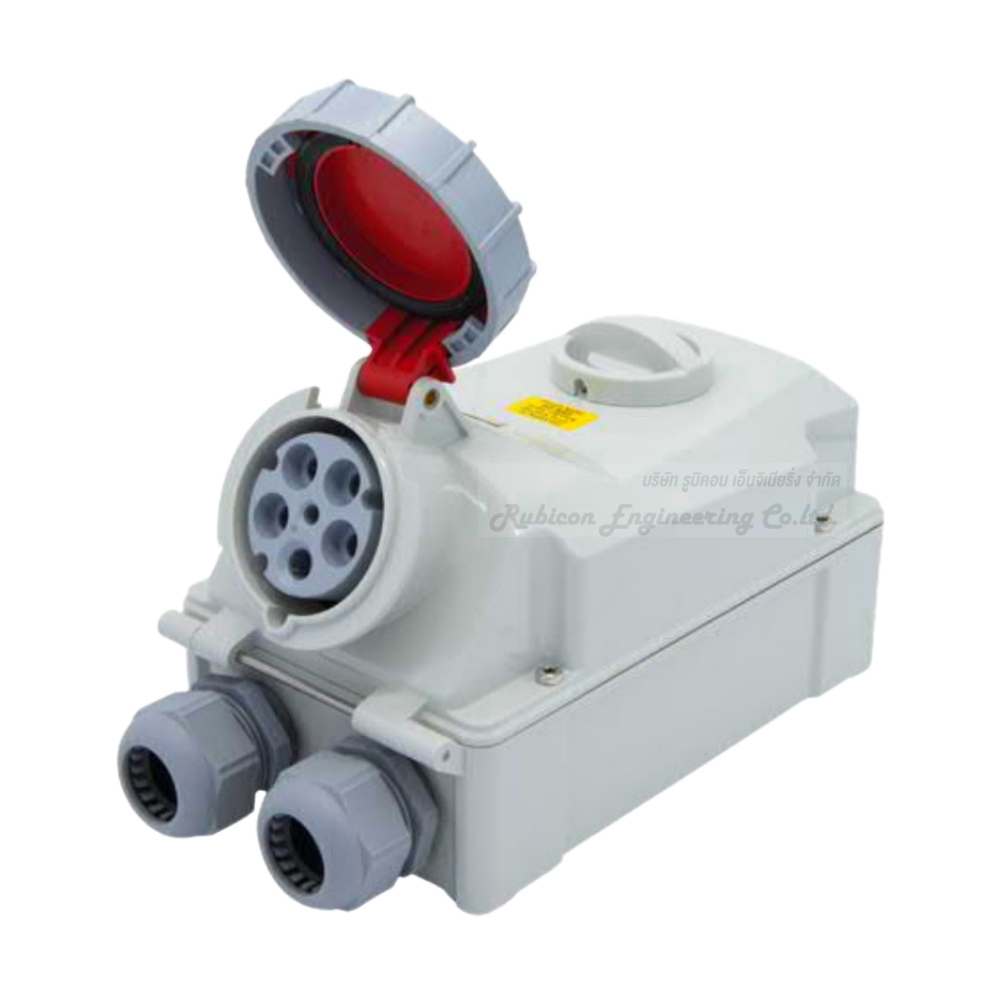 DAKO Plug เต้ารับพร้อมสวิทช์ล็อคกันน้ำ HTPZ 21351 (3P+N+E) 63A IP67 (SWITCHED & INTERLOCKED SOCKETS IP67)