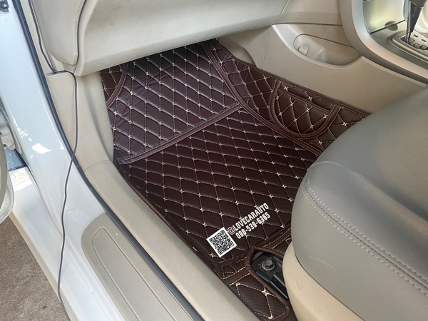 พรมปูพื้นรถยนต์ Toyota Altis โตโยต้าอัลติส 2007-2014 ลายเคฟล่าสีกาแฟ