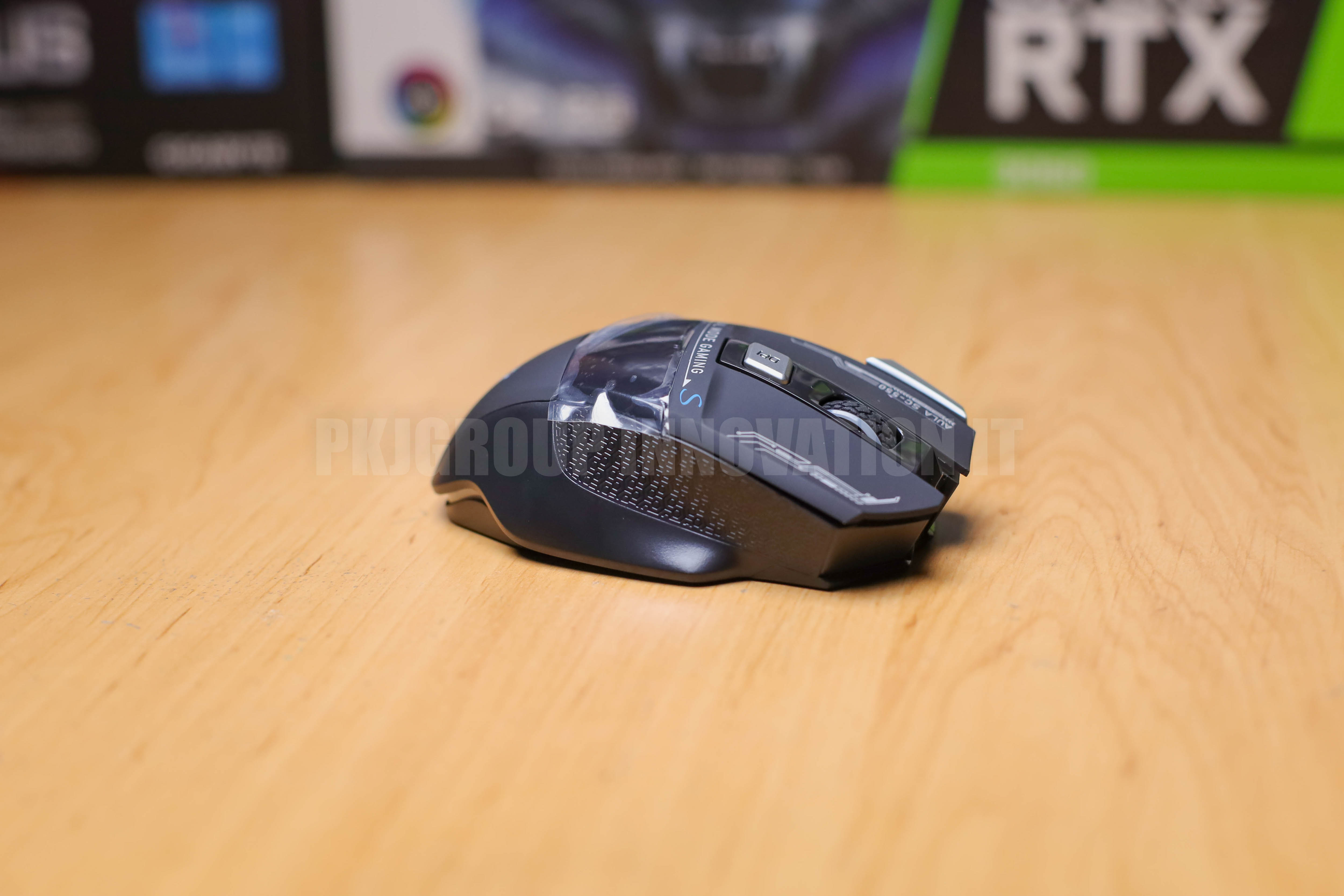 เมาส์เกมมิ่ง AULA Wind SC550 (BLACK) เชื่อมต่อได้ทั้งมีสาย ไร้สาย ปุ่มกด 7 ปุ่ม