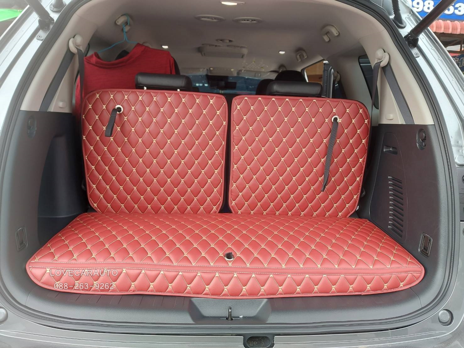 พรมปูพื้นรถ8d nissan terra 2022 ไวนิลดักฝุ่นสีเทา เย็บติด พรมหนัง6Dสีแดงไวน์