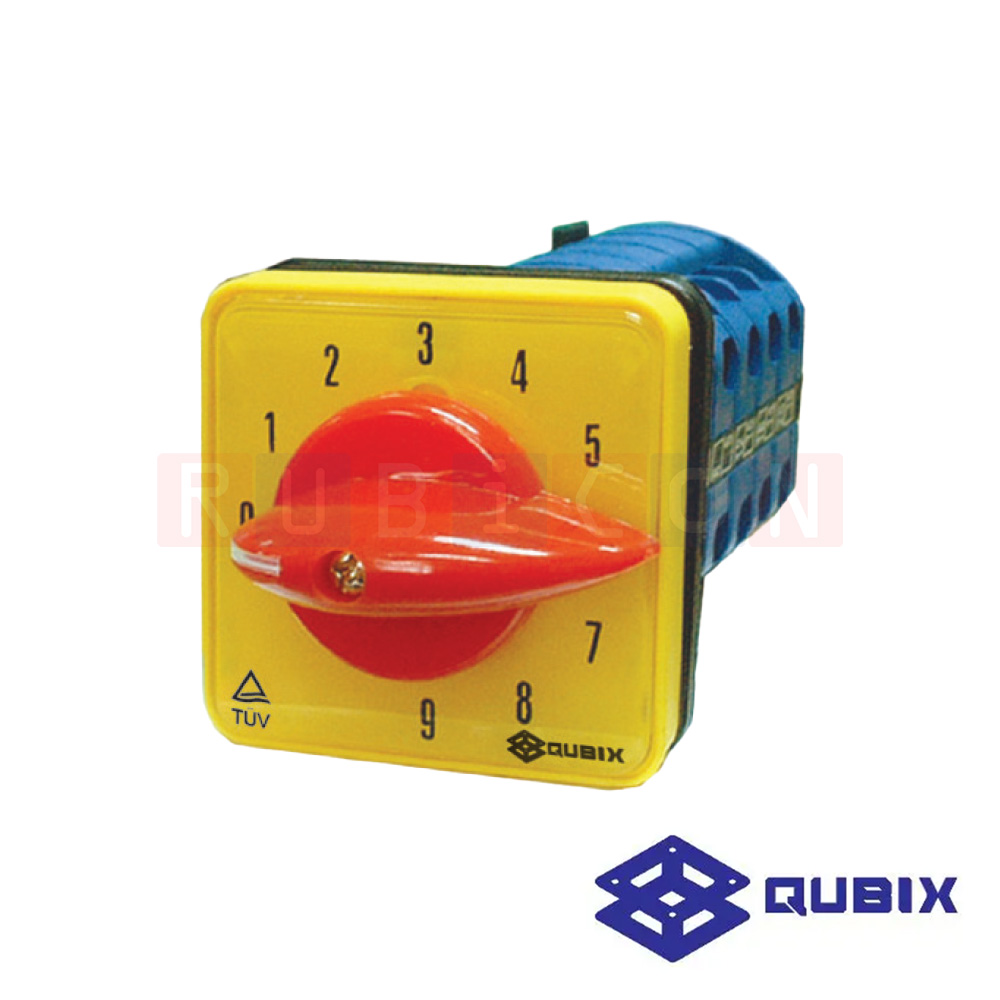 QUBIX SA16-10-5/61066-B03 สวิตช์มัลติสเต็ป แบบมีตำแหน่งปิด 1P 16A 3kW / 5.5kW ขนาด 48×48มม. (MULTI-STEP SWITCH WITH OFF 1POLE)