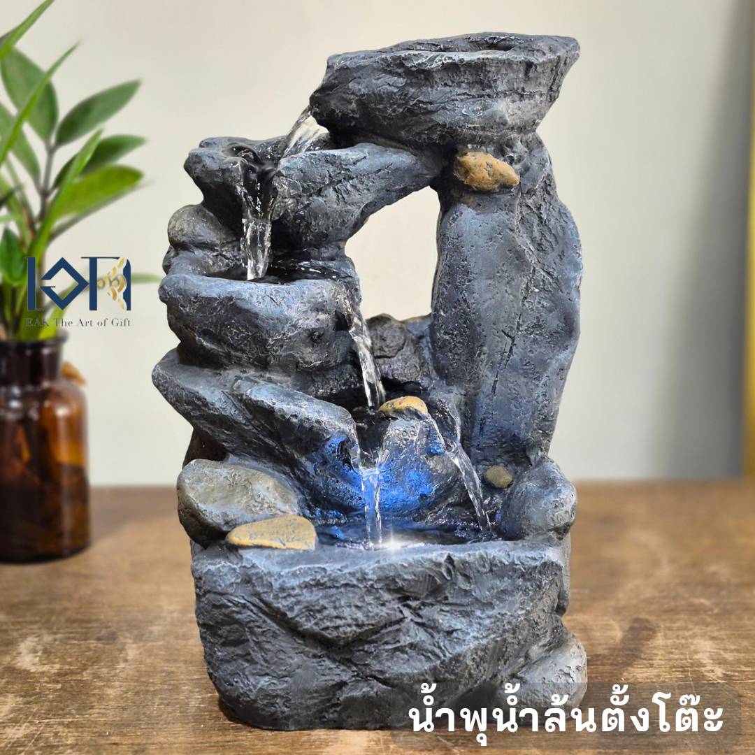 น้ำพุน้ำล้นตั้งโต๊ะ รุ่นรหัส21022 น้ำผุดแต่งบ้านตั้งโต๊ะเสริมฮวงจุ้ย อ่างน้ำพุจำลอง น้ำพุมงคล ของขวัญ