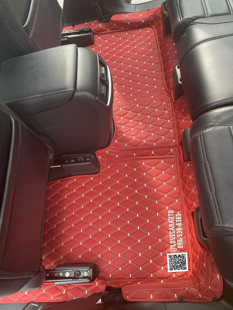 พรมปูพื้นรถยนต์ Honda CRV G5.7ที่นั่ง VVIPด้ายคู่สีแดงไวน์ด้ายทอง