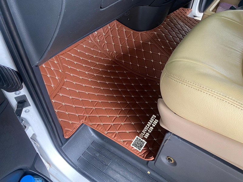 พรมปูพื้นรถยนต์ 6D Benz Vito ดัดแปลง น้ำตาลเข้ม