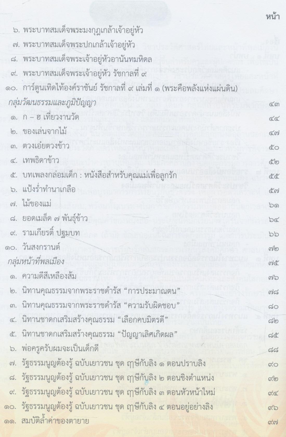 คู่มือการจัดกิจกรรม หนังสืออ่านนอกเวลา วิชาประวัติศาสตร์ไทยและหน้าที่พลเมือง