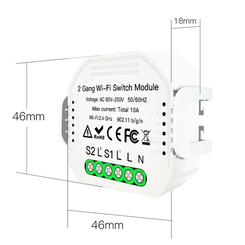 SmartLife Wifi switch module 2CH
