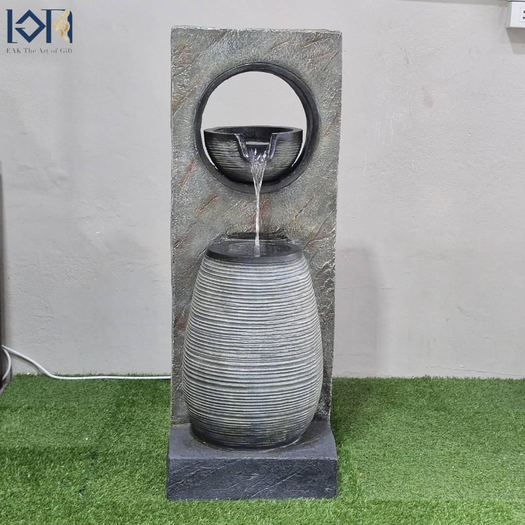 น้ำพุตั้งพื้นแต่งบ้าน รหัส2212 อ่างน้ำล้นน้ำตกจำลองวางหน้าบ้านจัดสวน น้ำพุุเสริมฮวงจุ้ยบ้านสิริมงคล ของขวัญ