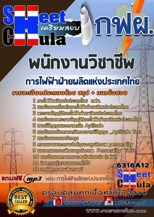 แนวข้อสอบพนักงานวิชาชีพ การไฟฟ้าฝ่ายผลิตแห่งประเทศไทย(กฟผ.)