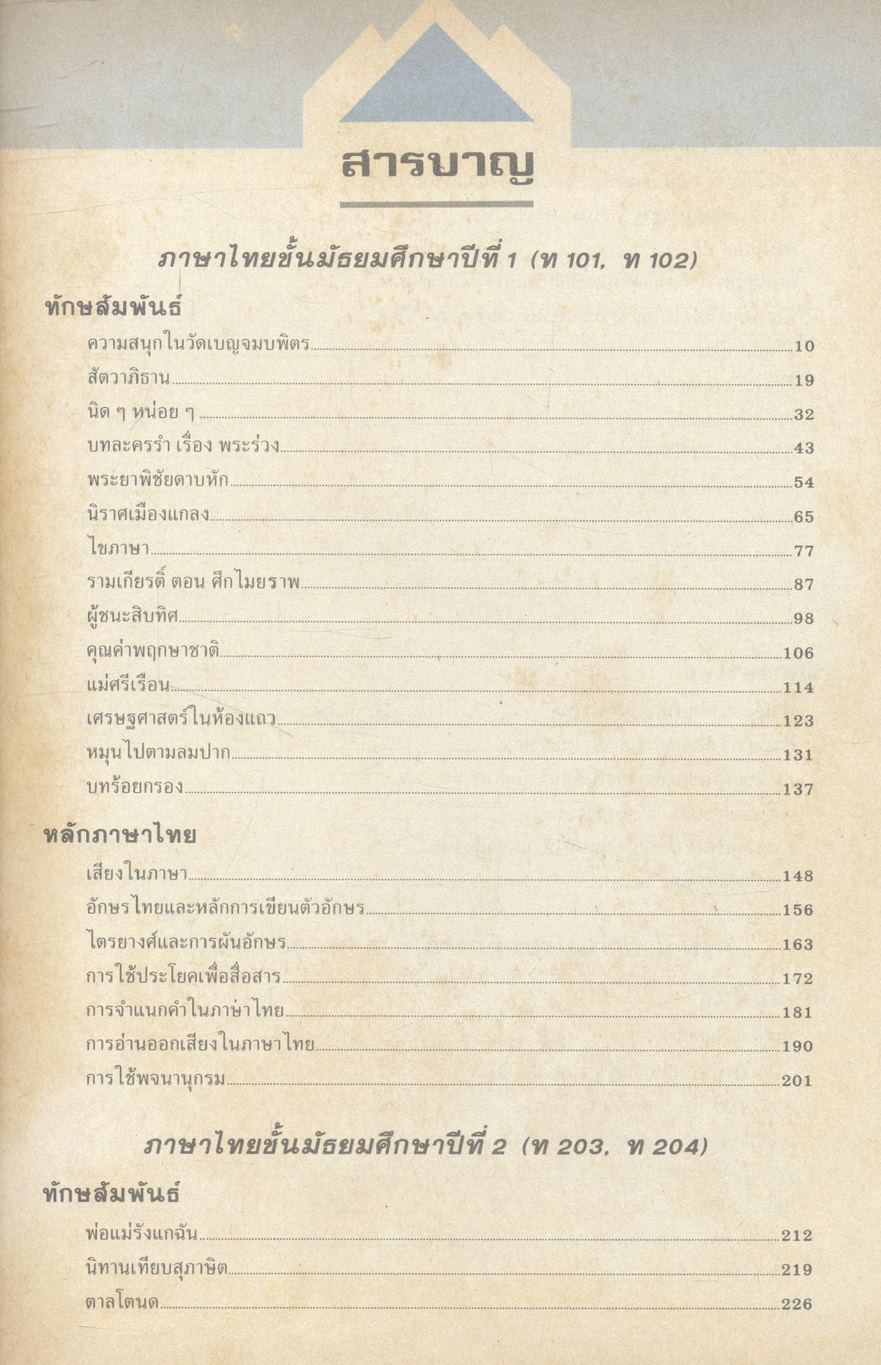 คู่มือ ภาษาไทย ม.1-2-3 (ท 101, ท 102, ท 203, ท 204, ท 305, ท 306)