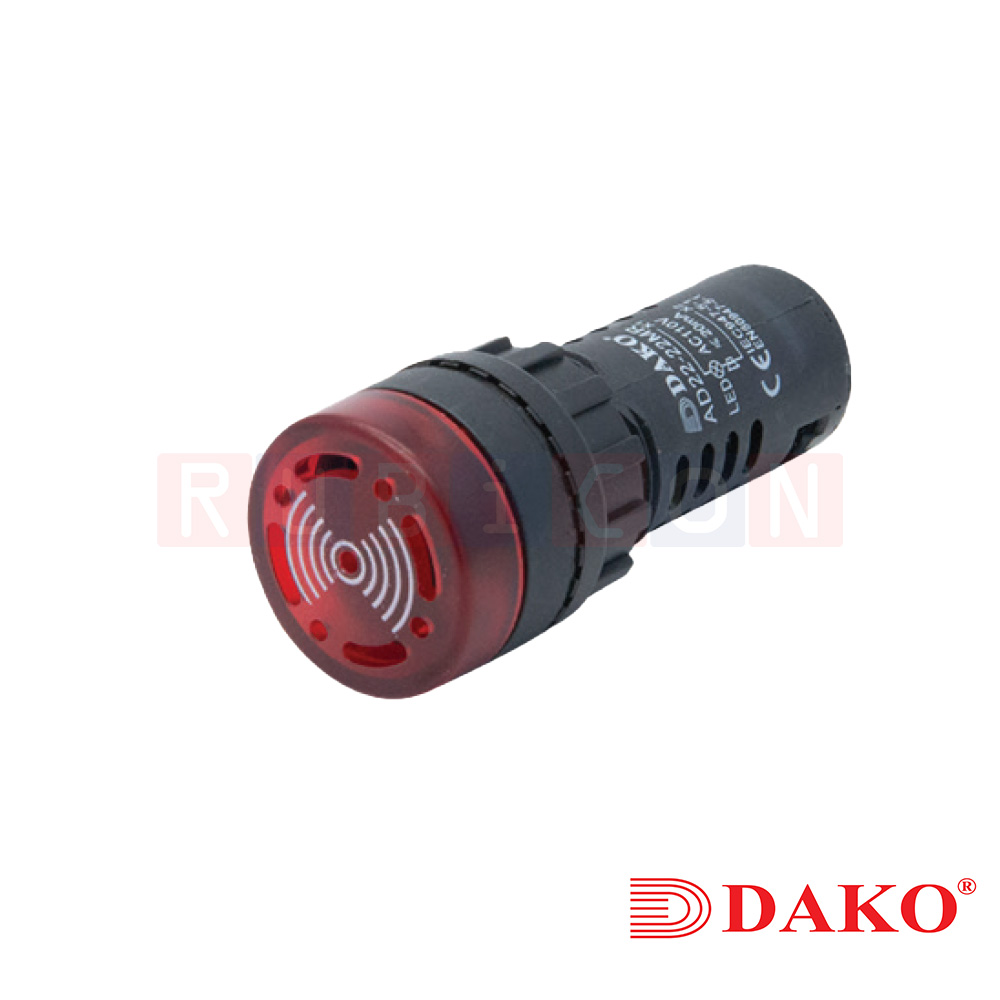 "DAKO"AD22MR-R024 ไพลอตแลมป์ ประเภทออดชนิดมีแลมป์ 24V 22 มม. สีแดง (RED)