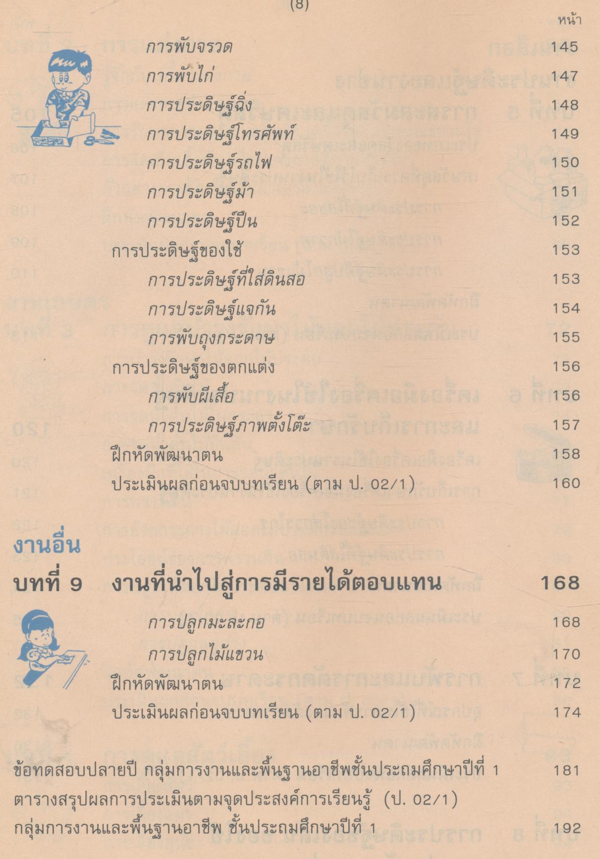 หนังสือเรียนทักษะกระบวนการกลุ่มการงานและพื้นฐานอาชีพ ชั้นประถมศึกษาปีที่ 1 กพอ. ป.1