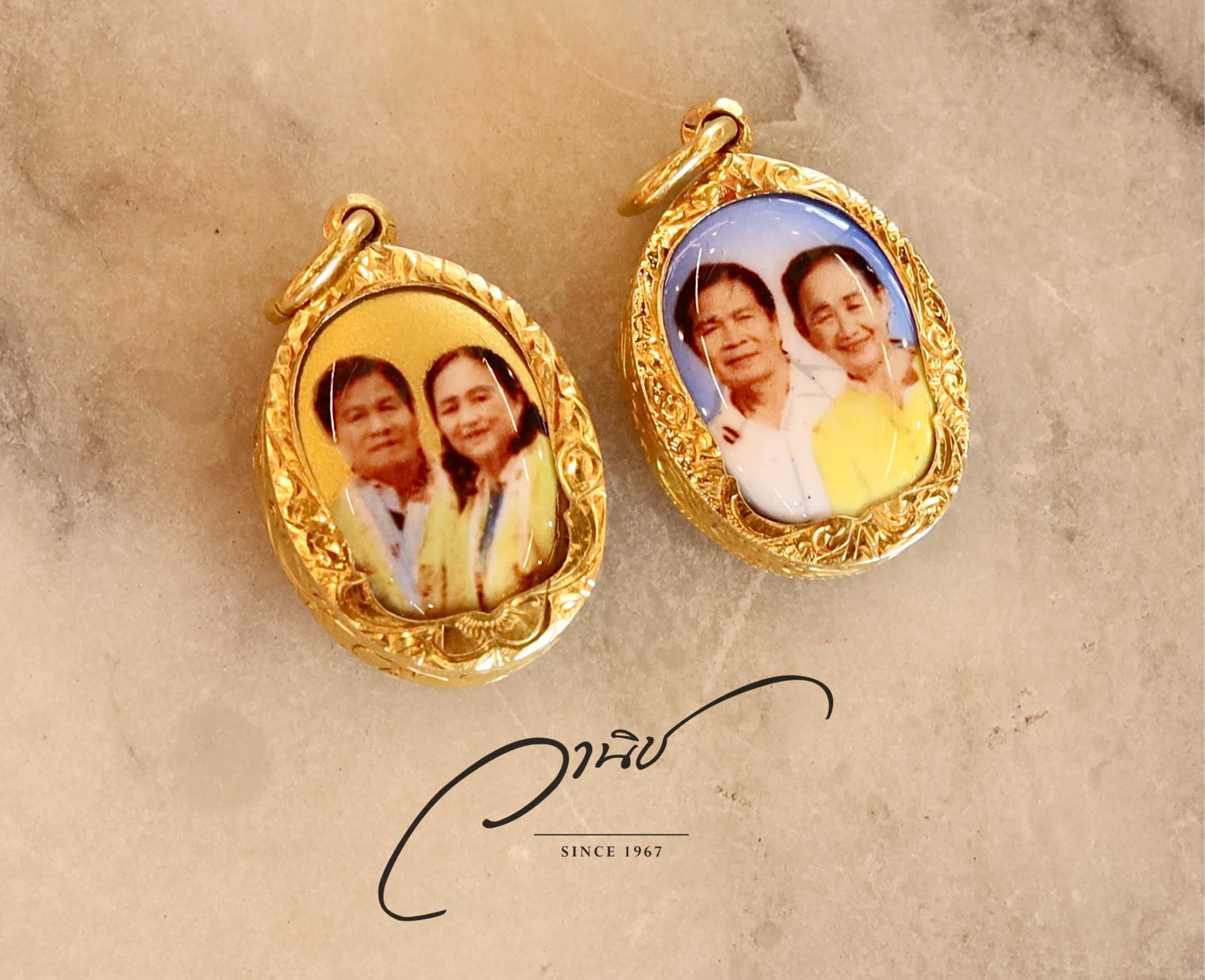✨รับทำล็อกเก็ตหินเลี่ยมกรอบทองคำ✨