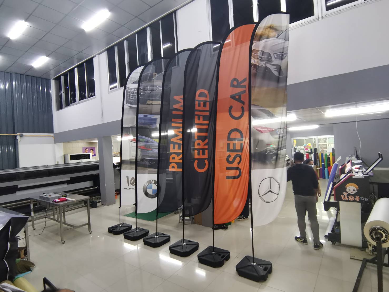 งานป้ายชุดธงชายหาด ขายเป็นชุดพร้อมงานพิมพ์ งานป้ายธงชายหาด เอ็มจี เชียงแสง PREMIUM CERTIFIED USED CAR