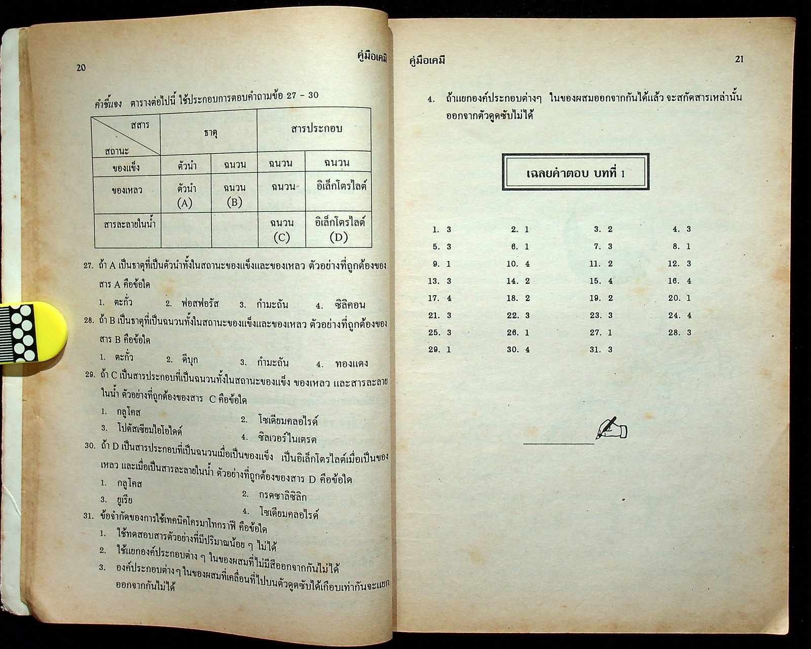คู่มือ เตรียมสอบเข้ามหาวิทยาลัย เคมี เล่ม 1