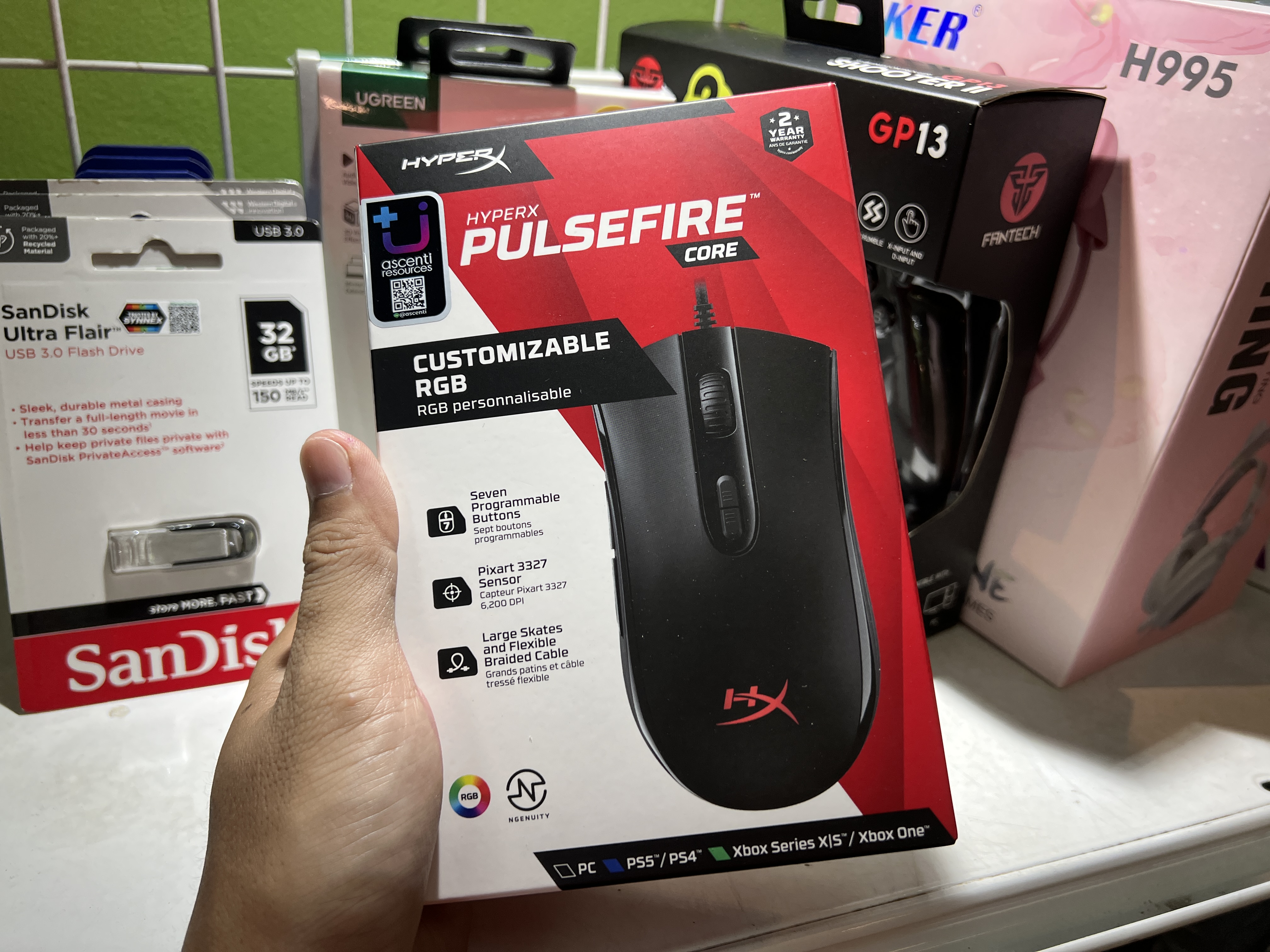 เมาส์เล่นเกมส์ Hyper X Pulsefire สภาพสวยของใหม่