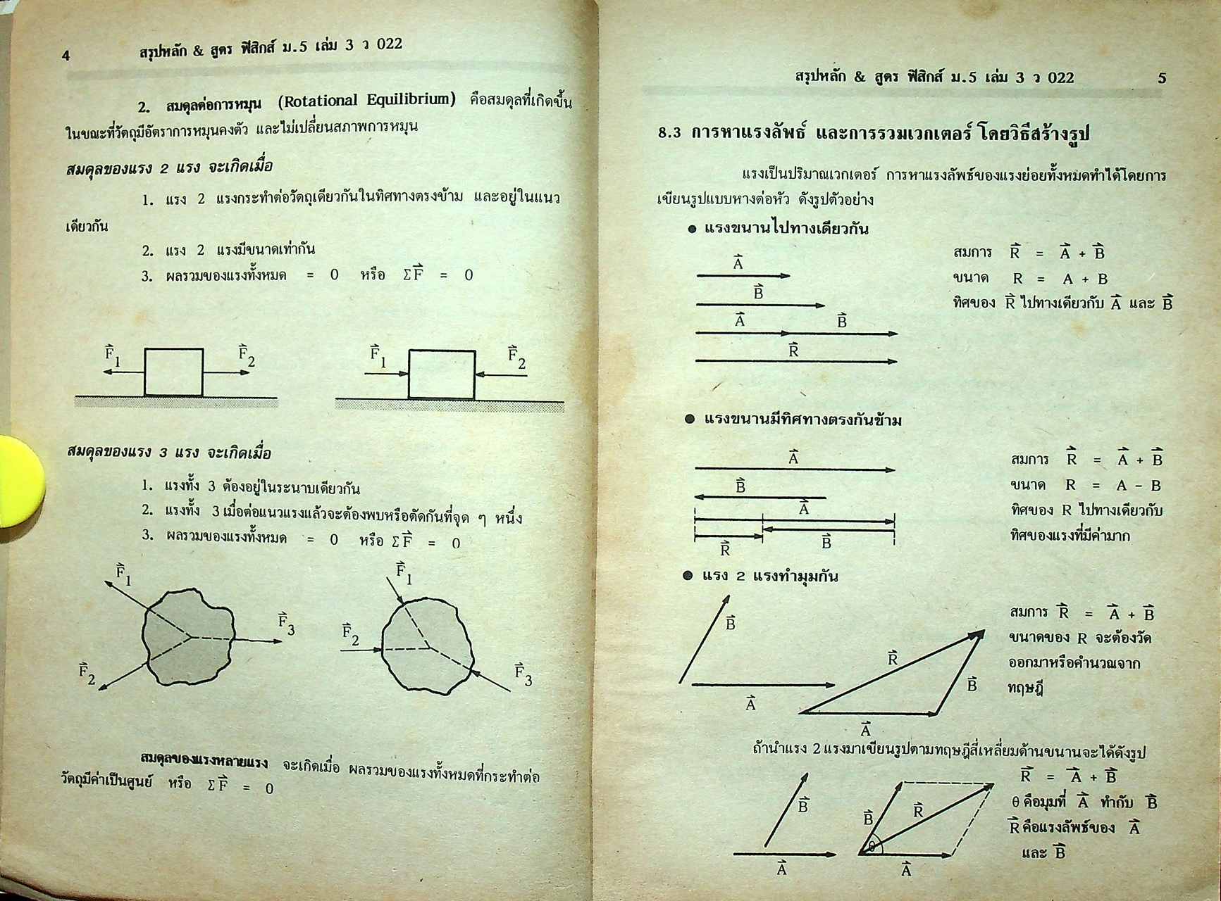 สรุปหลัก & สูตร ฟิสิกส์ เคมี ชีววิทยา ม.5 เล่ม 3 ว 022 , ว 032 , ว 042