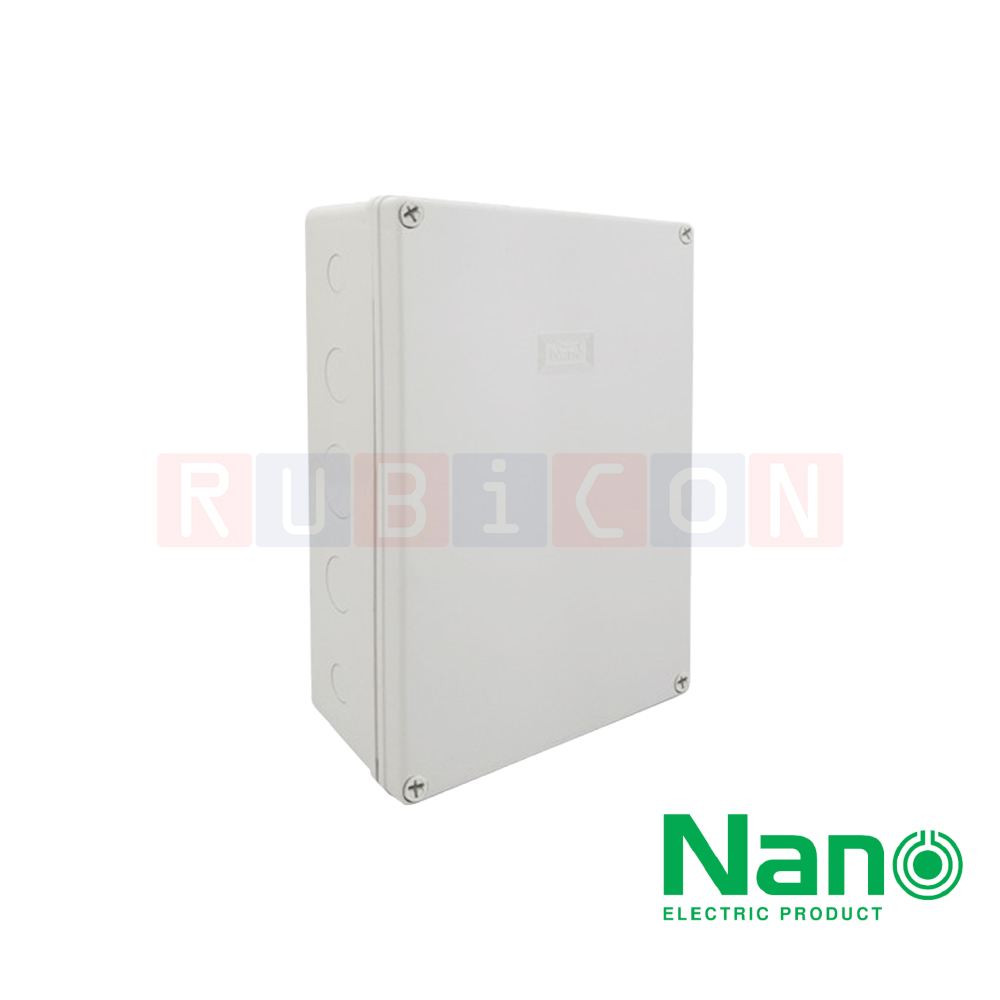 NANO-207W กล่องพลาสติกกันน้ำ สีขาว ขนาด 8x12x4" (200x300x104.50 mm.)