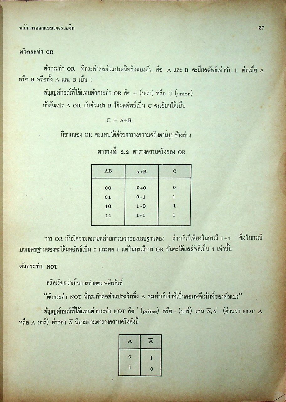 หลักการออกแบบวงจรลอจิก : วงจรคอมไบเนชั่น ภาค 1