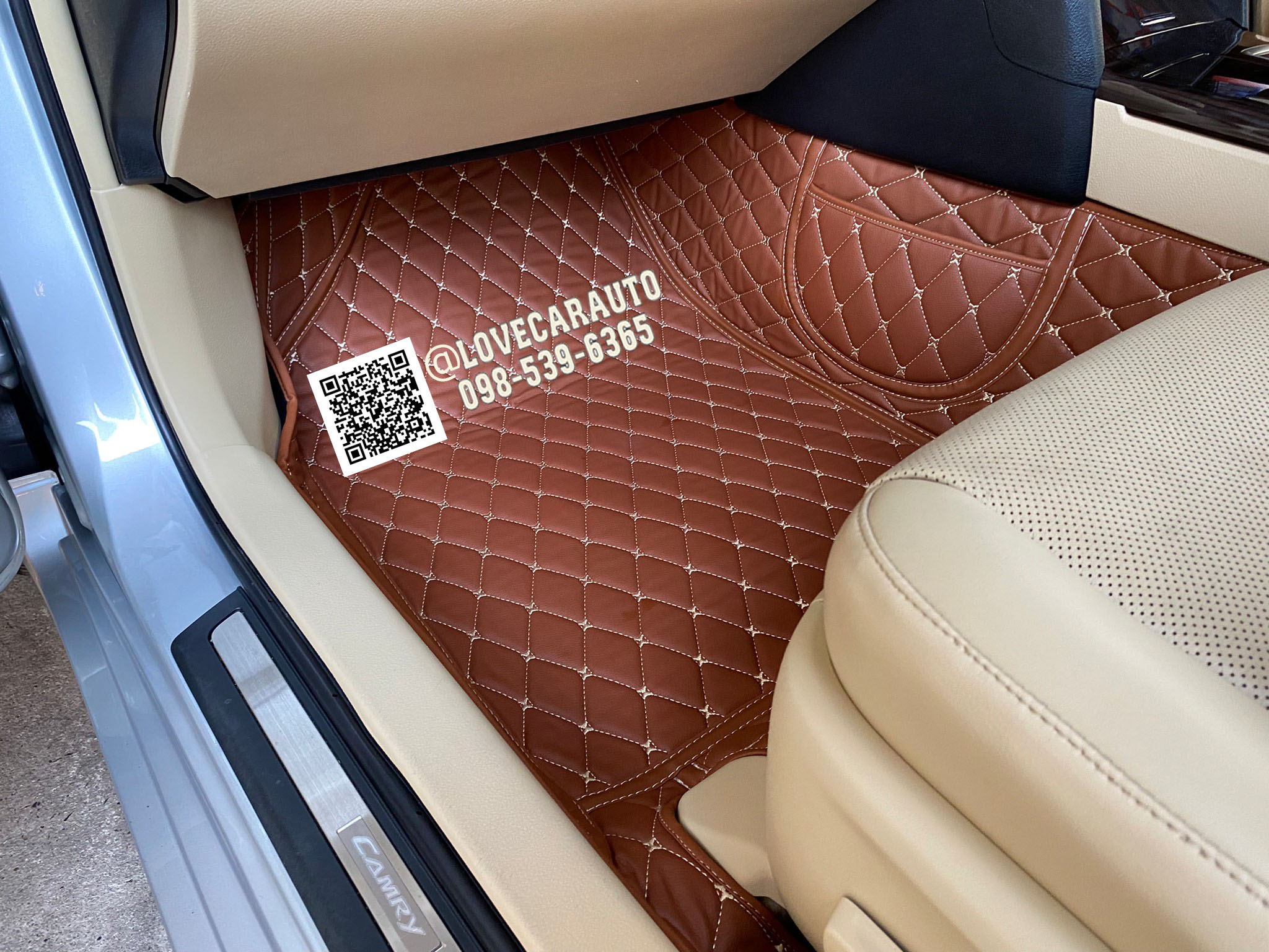 พรม6D Toyota Camry โตโยต้า คัมรี่ 2017 สีน้ำตาลเข้ม