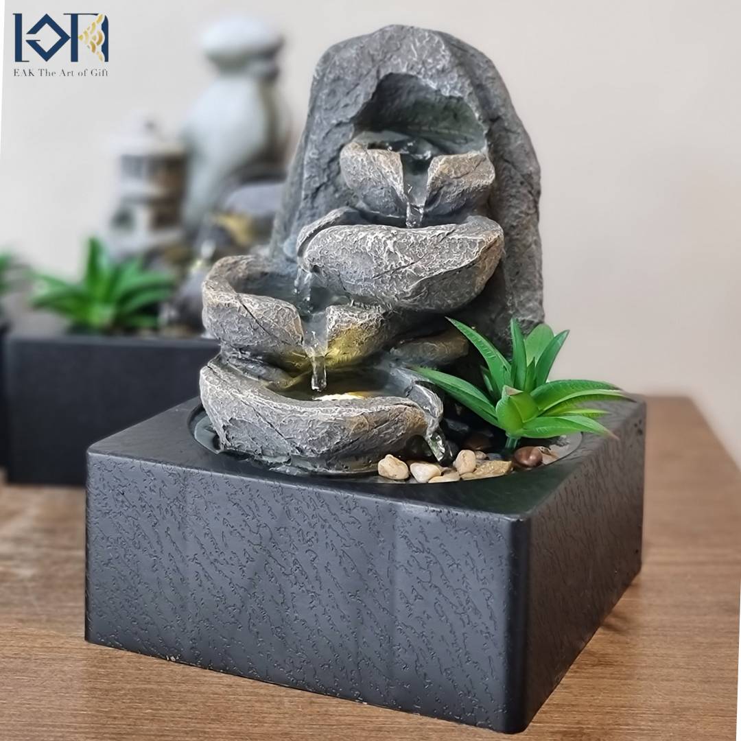 น้ำพุน้ำล้นตั้งโต๊ะ รุ่นสวนหินธรรมชาติ น้ำตกตั้งโต๊ะเสริมฮวงจุ้ย น้ำพุล้นแต่งบ้านสวยๆ
