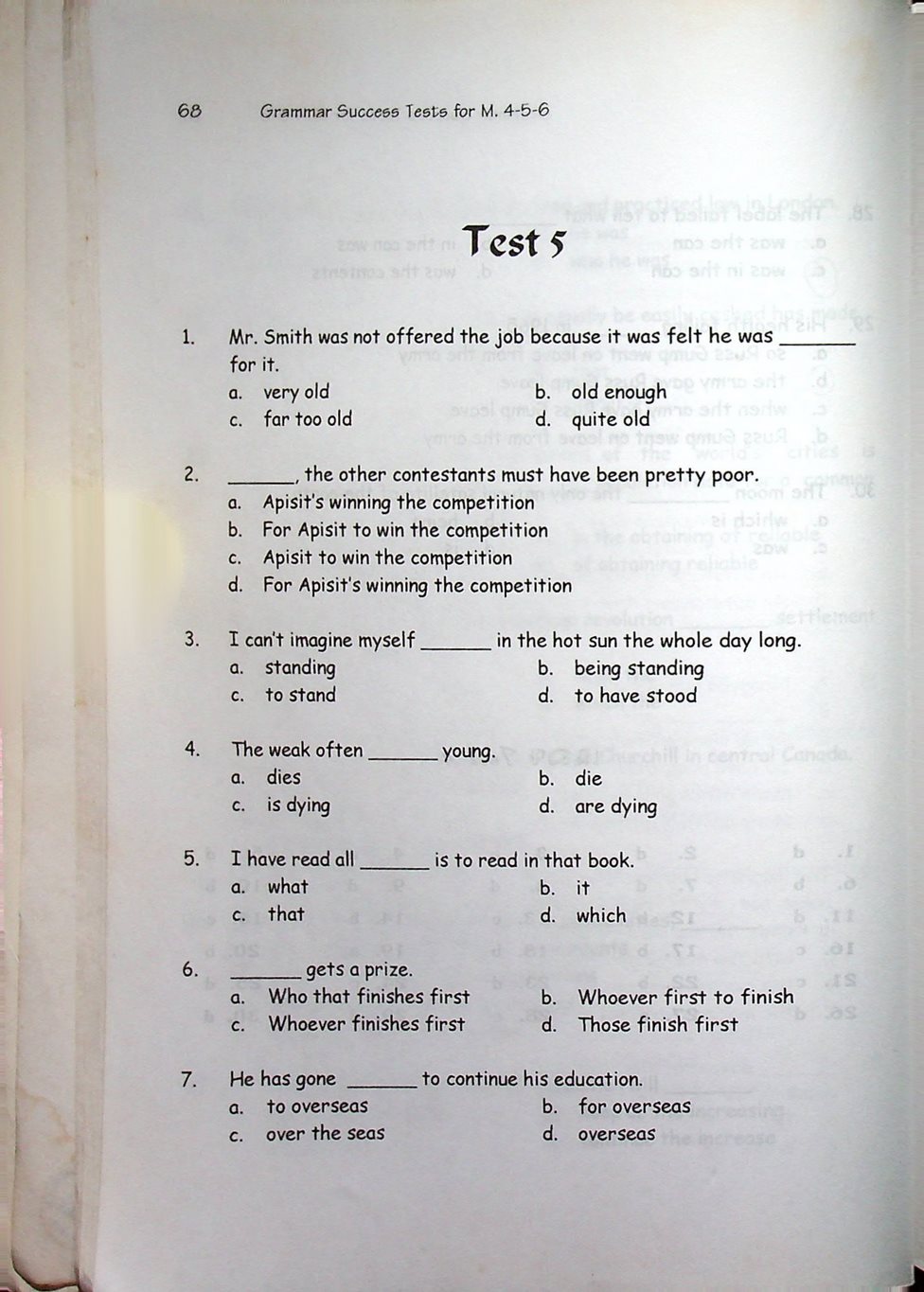 Grammar Success Tests for 4-5-6
